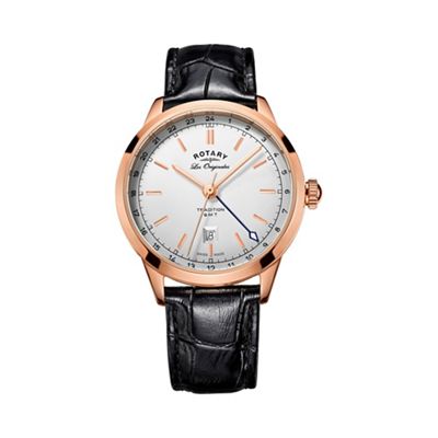 Gents Rose Gold Plated Strap Watch gs90183/02